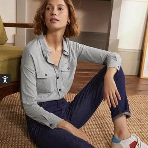 Boden relaxed jersey shirt- gray, size 4